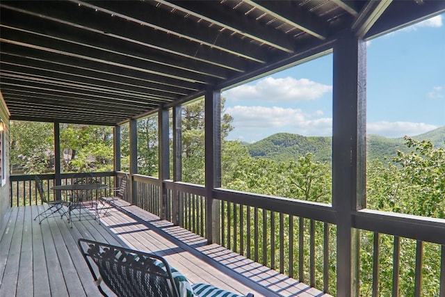 665 Trays Island Rd, Sapphire, NC 28774 - wooden terrace with a mountain view