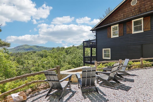665 Trays Island Rd, Sapphire, NC 28774 - view of yard featuring an outdoor fire pit and a forest view