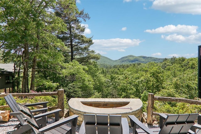 665 Trays Island Rd, Sapphire, NC 28774 - view of mountain backdrop featuring a forest
