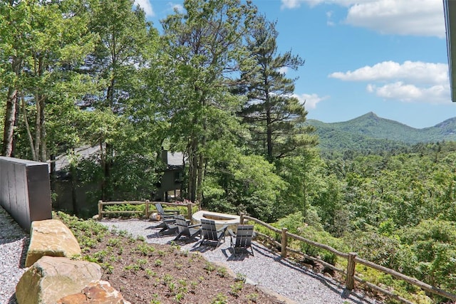665 Trays Island Rd, Sapphire, NC 28774 - view of yard with a mountain view and a forest view