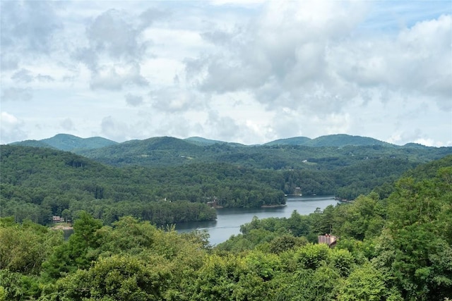 267 Hero Ln, Glenville, NC 28736 - view of mountain backdrop with a nearby body of water and a heavily wooded area