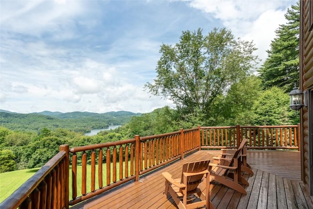 267 Hero Ln, Glenville, NC 28736 - view of wooden terrace