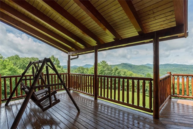 267 Hero Ln, Glenville, NC 28736 - wooden terrace with a mountain view