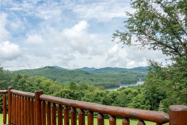 267 Hero Ln, Glenville, NC 28736 - view of mountain backdrop with a nearby body of water and a forest
