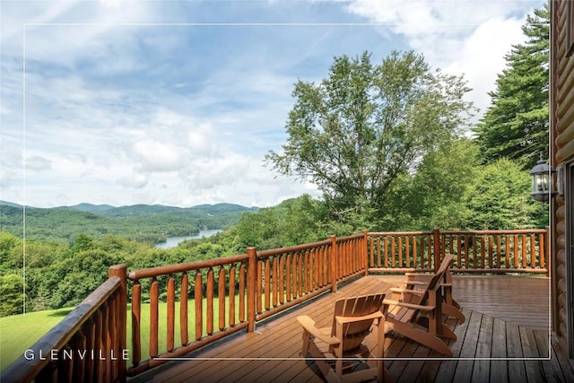 267 Hero Ln, Glenville, NC 28736 - wooden terrace with a forest view