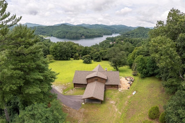 267 Hero Ln, Glenville, NC 28736 - view of subject property featuring a water and mountain view and a heavily wooded area
