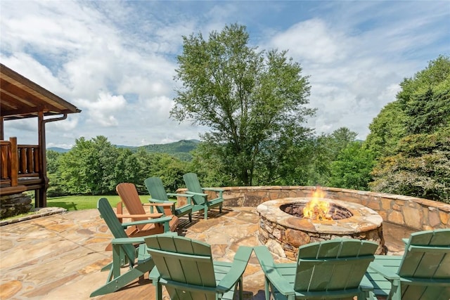 267 Hero Ln, Glenville, NC 28736 - view of patio / terrace with an outdoor fire pit and area for grilling