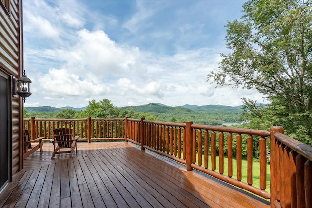 267 Hero Ln, Glenville, NC 28736 - wooden deck with a mountain view