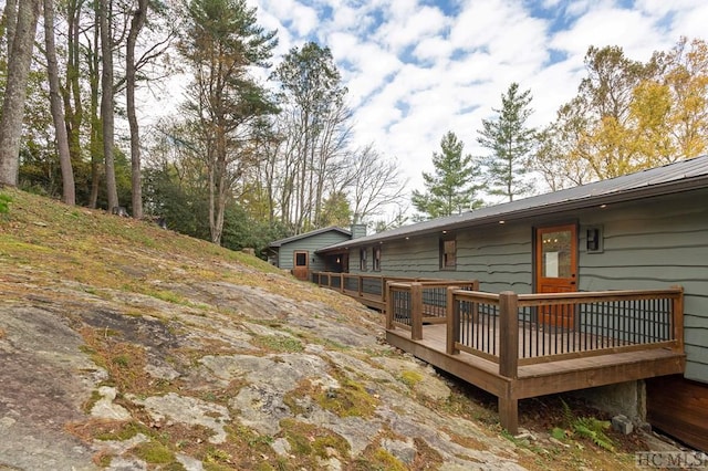 view of yard featuring a deck