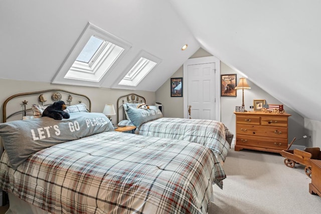 108 W View Way, Highlands, NC 28741 - carpeted bedroom with lofted ceiling and a skylight