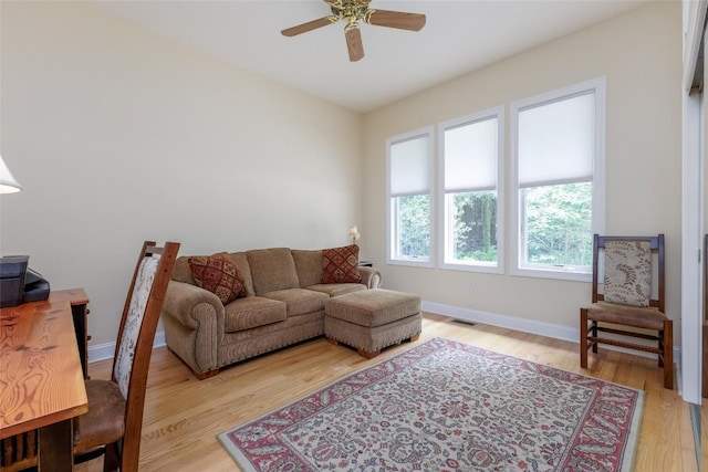 135 Whisper Lake Dr, Sapphire, NC 28774 - living area with ceiling fan and light wood-type flooring