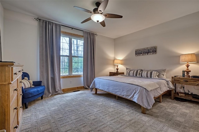 49 Lakeside Fls, Cullowhee, NC 28723 - bedroom with baseboards, carpet flooring, and ceiling fan