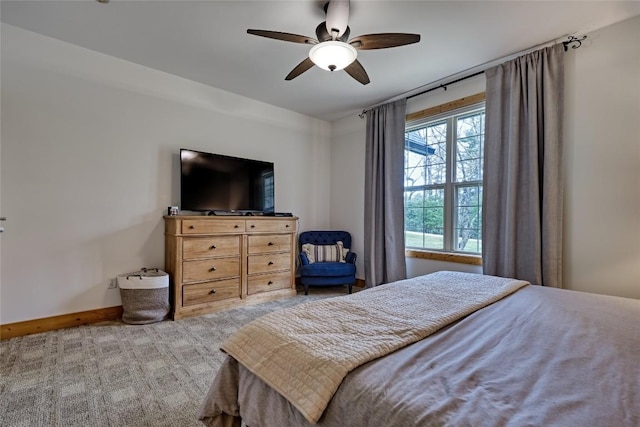 49 Lakeside Fls, Cullowhee, NC 28723 - bedroom with carpet flooring, baseboards, and ceiling fan