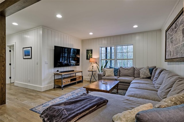 49 Lakeside Fls, Cullowhee, NC 28723 - living room with light wood-style floors, baseboards, and recessed lighting