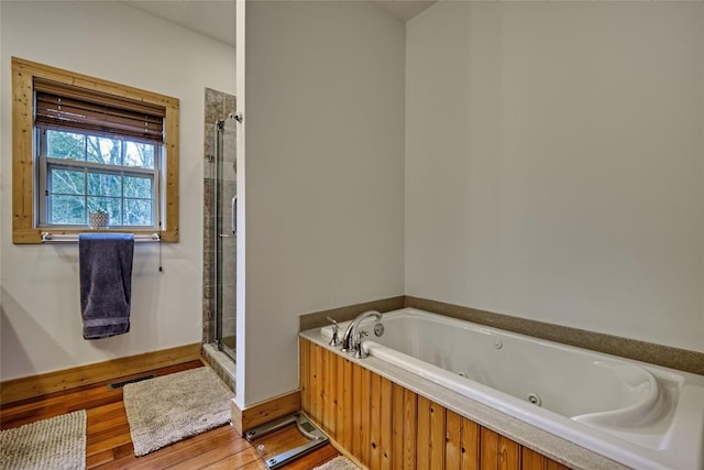 49 Lakeside Fls, Cullowhee, NC 28723 - bathroom with a tub with jets, visible vents, and a stall shower