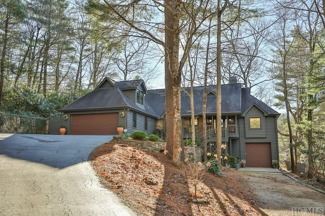 view of front of home with a garage