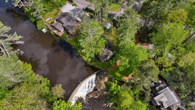 bird's eye view of a nearby body of water