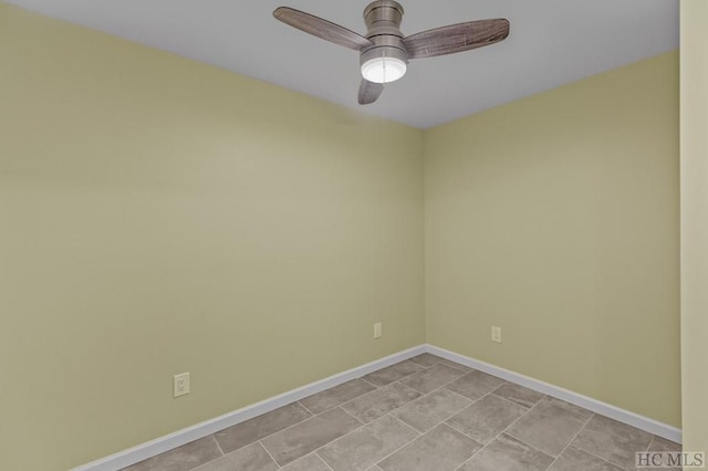 unfurnished room featuring ceiling fan