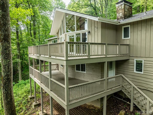 rear view of house with a deck