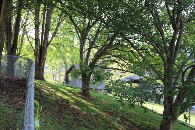 view of yard featuring fence