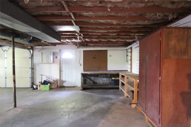 basement featuring a garage