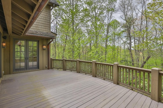 525 High Mountain Dr, Cashiers, NC 28717 - deck with french doors and a wooded view
