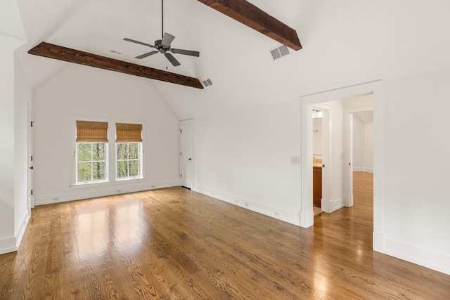 525 High Mountain Dr, Cashiers, NC 28717 - unfurnished living room with ceiling fan, wood finished floors, and baseboards