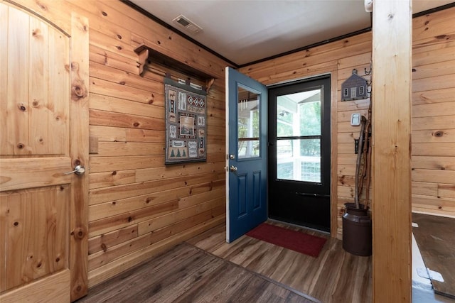 3050 N Hwy 107, Cashiers, NC 28736 - entryway featuring wood finished floors and wooden walls