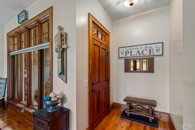 foyer featuring hardwood / wood-style floors