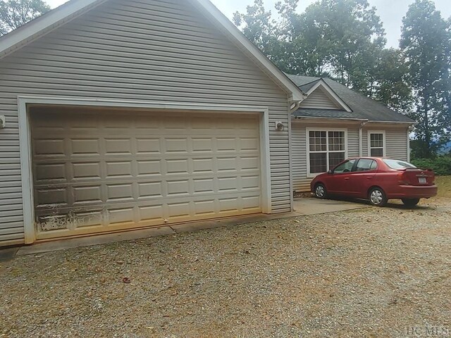 exterior space featuring a garage