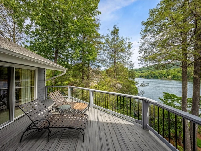 66 Country Club Vlg Unit 66, Lake Toxaway, NC 28747 - wooden deck featuring a water view