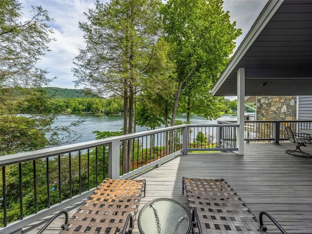 66 Country Club Vlg Unit 66, Lake Toxaway, NC 28747 - wooden terrace with a water view