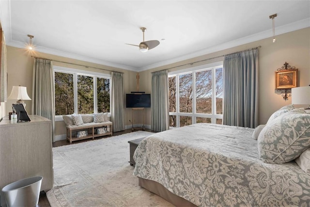 170 Old Hunters Run, Cashiers, NC 28717 - bedroom with crown molding, multiple windows, and wood finished floors