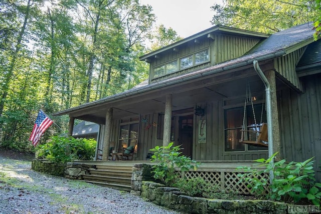 exterior space featuring a porch