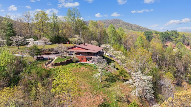 380 Ledford Dr, Franklin, NC 28734 - bird's eye view featuring a mountain view