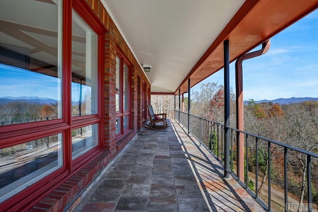 balcony with a mountain view