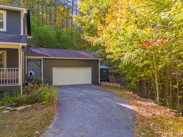 view of garage