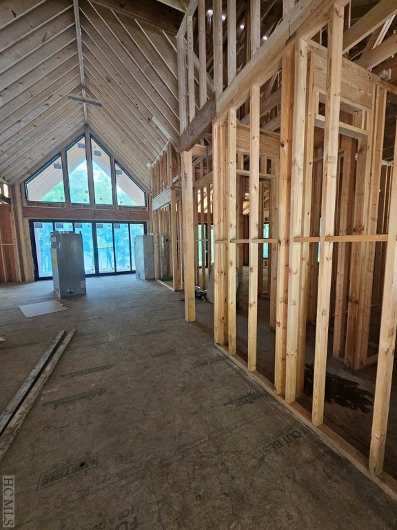 misc room with vaulted ceiling