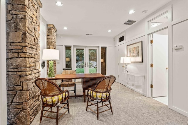 749 Stillmont Cir, Cashiers, NC 28717 - office area with light colored carpet, baseboards, visible vents, and recessed lighting