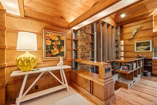 749 Stillmont Cir, Cashiers, NC 28717 - interior space with wood walls, wood ceiling, and wood finished floors