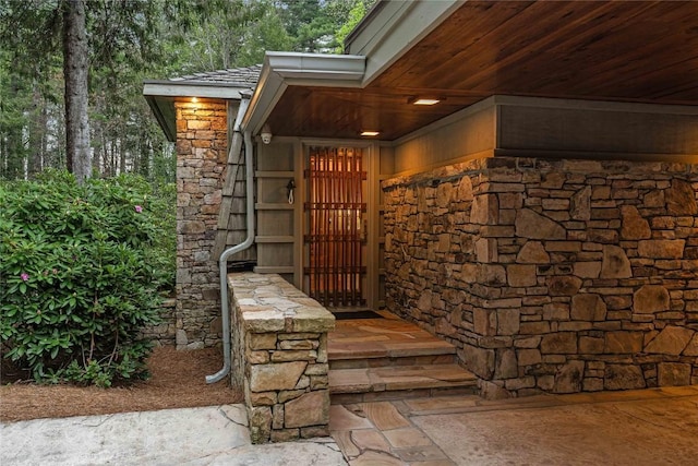 749 Stillmont Cir, Cashiers, NC 28717 - property entrance featuring stone siding