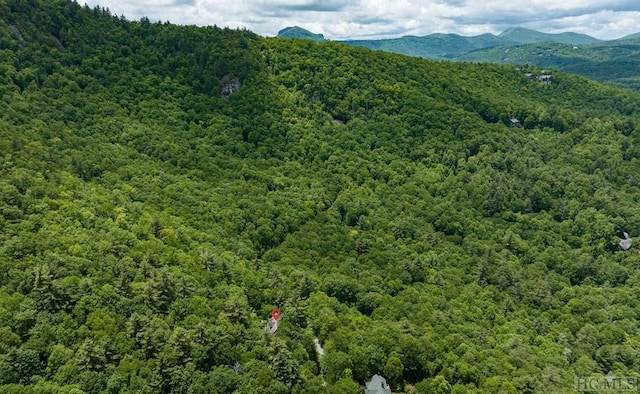 bird's eye view with a mountain view