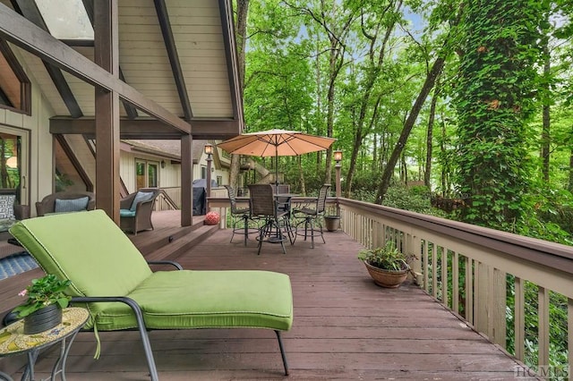 view of wooden deck