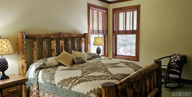 view of carpeted bedroom