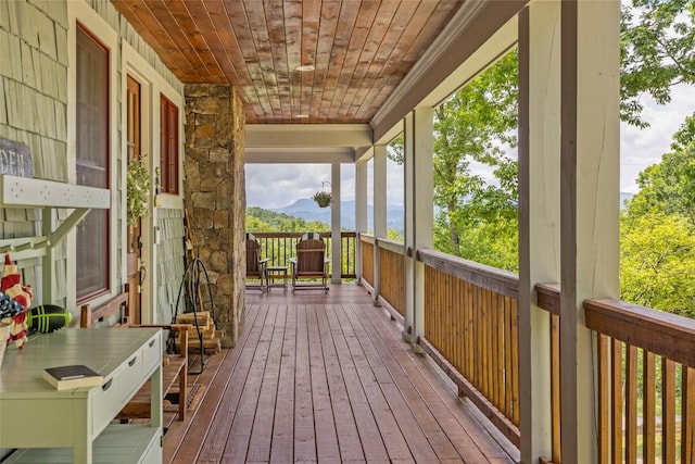 50 Bluestar Way, Glenville, NC 28736 - deck featuring a mountain view