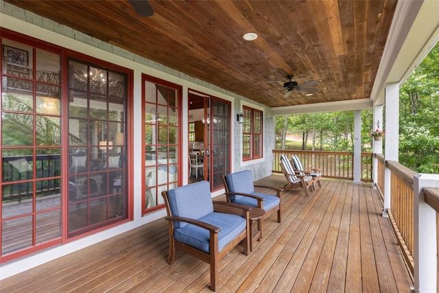 50 Bluestar Way, Glenville, NC 28736 - wooden porch featuring ceiling fan