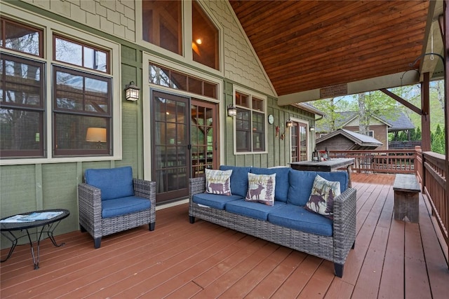 deck featuring an outdoor hangout area