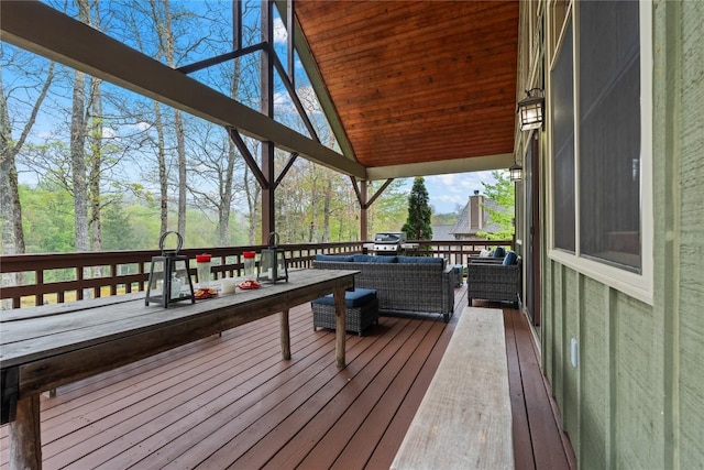 deck with outdoor lounge area
