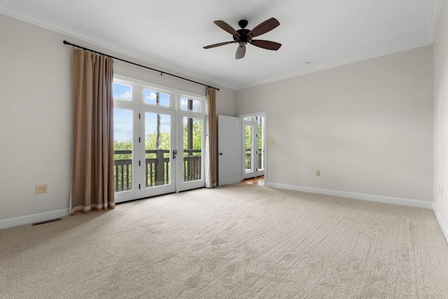 410C Highlands Cove Dr Unit 1300C, Highlands, NC 28741 - carpeted empty room featuring crown molding and a ceiling fan