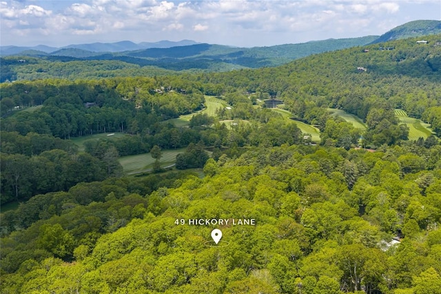 49 Hickory Ln, Highlands, NC 28741 - drone / aerial view of a heavily wooded area and mountains